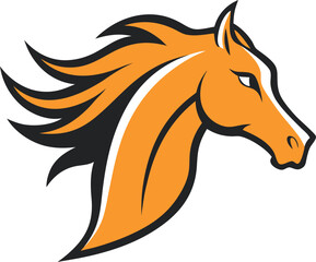 horse head logo with vector art.