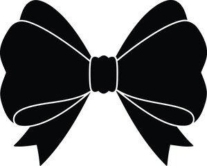 Elegant Black Symmetrical Bow Tie Minimalist Design

