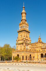 Obraz premium Tower on Spain square in Seville, Spain