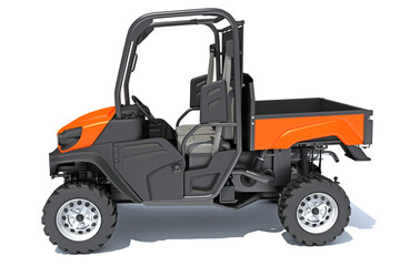 UTV Utility Vehicle 3D rendering on white background	