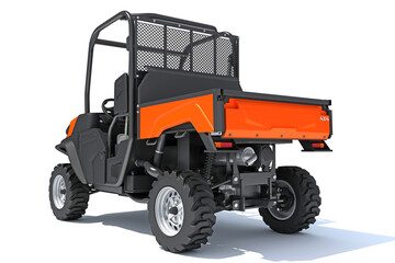 UTV Utility Vehicle 3D rendering on white background	