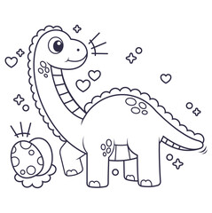 Hand drawn coloring book illustration	
