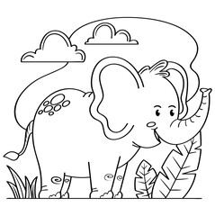 Hand drawn coloring book illustration	
