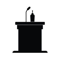 Podium and Debate Stand Silhouette Vectors.
