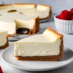 Classic cheesecake served on a plate
