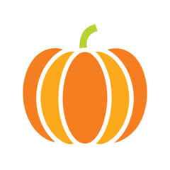 Simple flat design illustration of a pumpkin perfect for autumn harvest and halloween celebrations