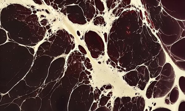 Abstract Swirls of White and Dark Red