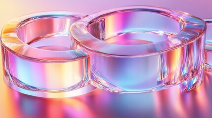 Abstract glass rings, vibrant colors