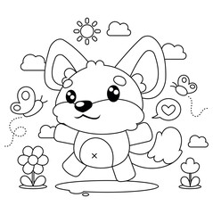 Hand drawn coloring book illustration	
