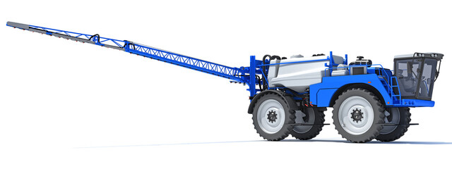 Self Propelled Farm Sprayer 3D rendering on white background © 3D Horse