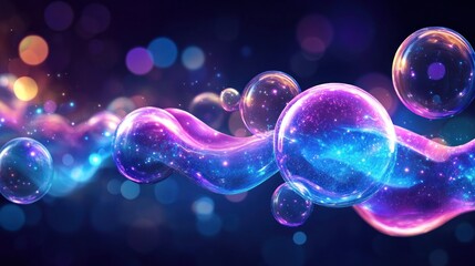 Abstract glowing bubbles