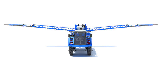 Self Propelled Farm Sprayer 3D rendering on white background