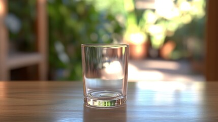 A clear drinking glass is shown in a transparent representation, emphasizing its straightforward design and ordinary usefulness