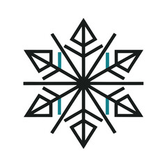 Minimalist snowflake design vector illustration isolated on white background perfect for winter themes