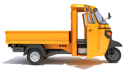 Pickup Mini Truck Carrier 3D rendering on white background