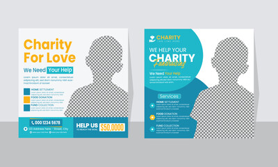 Colorful and Professional Social Media Post Layout for NGOs, Charity Organizations, and Online Awareness Campaigns