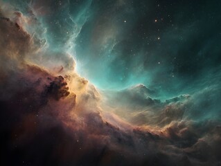 Fototapeta premium Explore Depths of Infinite Black Cosmos Enhanced by Mesmerizing Galaxy Color Swirls in Ultra Detail