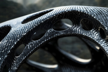 Close-Up View of Ultralight Carbon Fiber Structure with Unique Design
