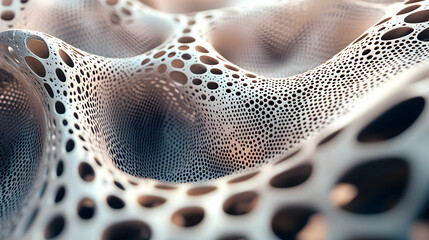 Abstract Organic Texture with Holes and Waves in Soft Light