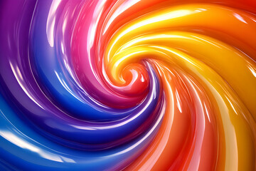 Colorful Swirl of Bright Vibrant Tones in Spiraling Motion