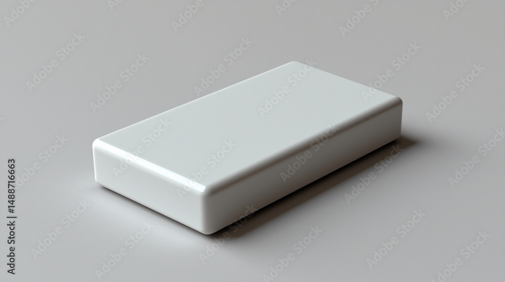 Poster plain white rectangular block
