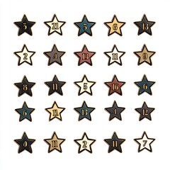 ramadan countdown calendar with stars on white