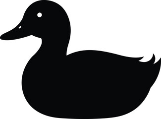 Minimalist Black Duck Silhouette Vector Illustration


