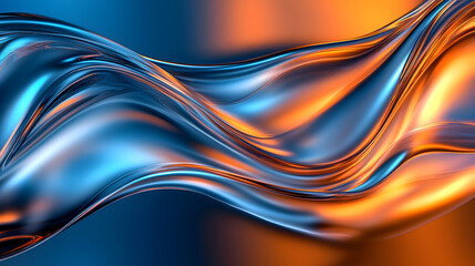 Abstract Wave Pattern in Blue and Orange Hues for Creative Concepts