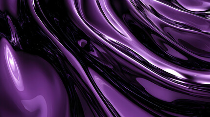 Abstract Purple Fluid Pattern with Smooth Waves and Glossy Texture