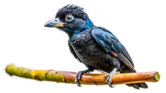  amazonian umbrellabird isolated on white background