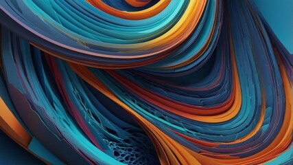 Fototapeta premium Colorful Abstract Design Showcasing Curved Shapes and Vibrant Gradients in Shades of Blue, Orange, and Purple Against a Smooth Background