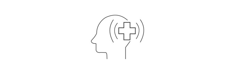 Human brain icon in line style.  human brain vector illustration