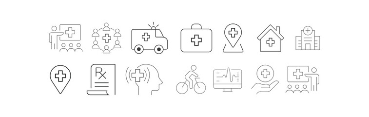 Medical icons set. Healthcare and medicine. Medical Insurance. Medicine and Healthcare Icons 