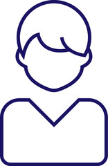 Faceless Man Outline Linear Image for Graphic and Web Design, Apps, Adverts, Various Cards