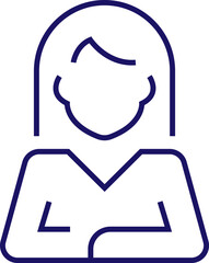 Female with Arms Folded Isolated Symbol for Web Sites, Books, Cards, Apps