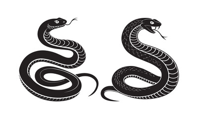black and white snake silhouette