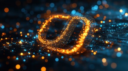 Abstract glowing linked rings