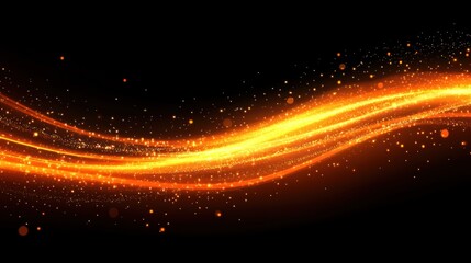 Abstract glowing orange waves