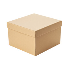 Cardboard box package mockup on transparent background