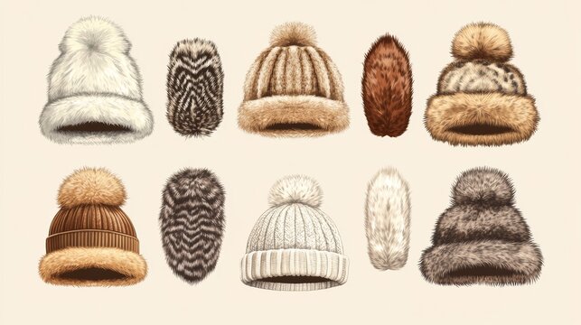 The template is a technical tool for flat sketching fur trims that are meant to be used on hoods