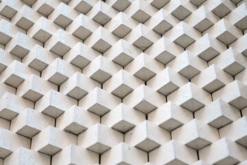 Fototapeta premium Geometric pattern background. Geometric architecture. Cement shape background. Geometric shape. Concrete structure architecture. Concrete geometrical background. Geometrical backdrop