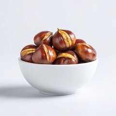 Obraz premium roasted chestnuts in bowl 