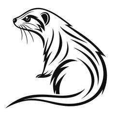 Naklejka premium Elegant black and white meerkat design illustration