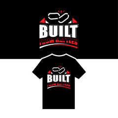 Built from Battles, Motivational T-Shirt Design with Broken Chain and Bold Typography.