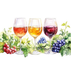 Tasting event wine selection in vineyard art illustration natural setting aesthetic view