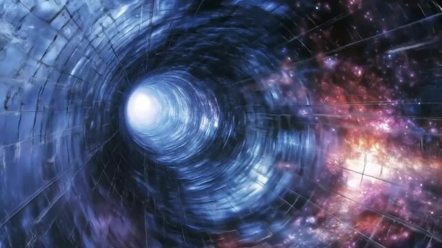Space and time travel through the wormhole 