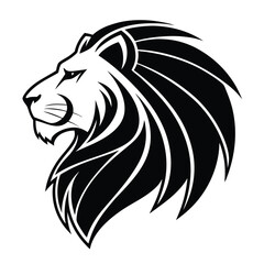 Obraz premium Majestic lion head profile tribal style design