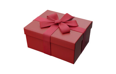 Fototapeta premium Red gift box with ribbon isolated on a transparent background