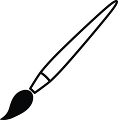 Black Paint Brush Stylized Minimalist Monochrome Art Object

