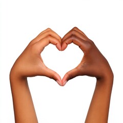 Obraz premium Hands forming heart to celebrate women on white background